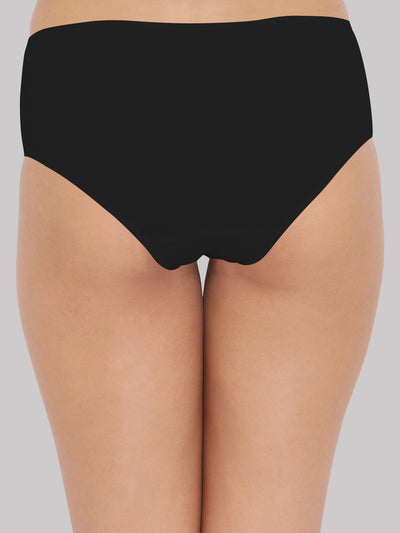 Women Solid Black Cotton Panties