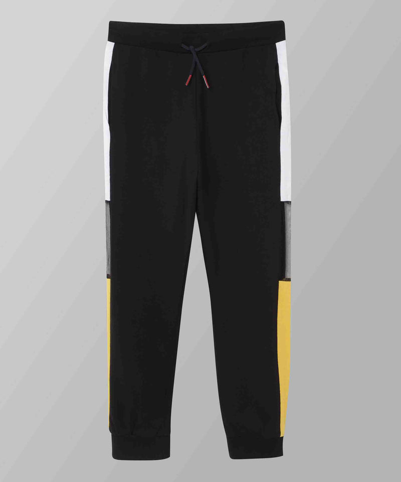 Kids Black Colourblock Track Pant