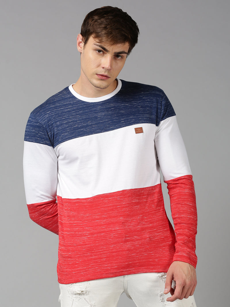 Men Multicolor Color block Round Neck T-Shirt