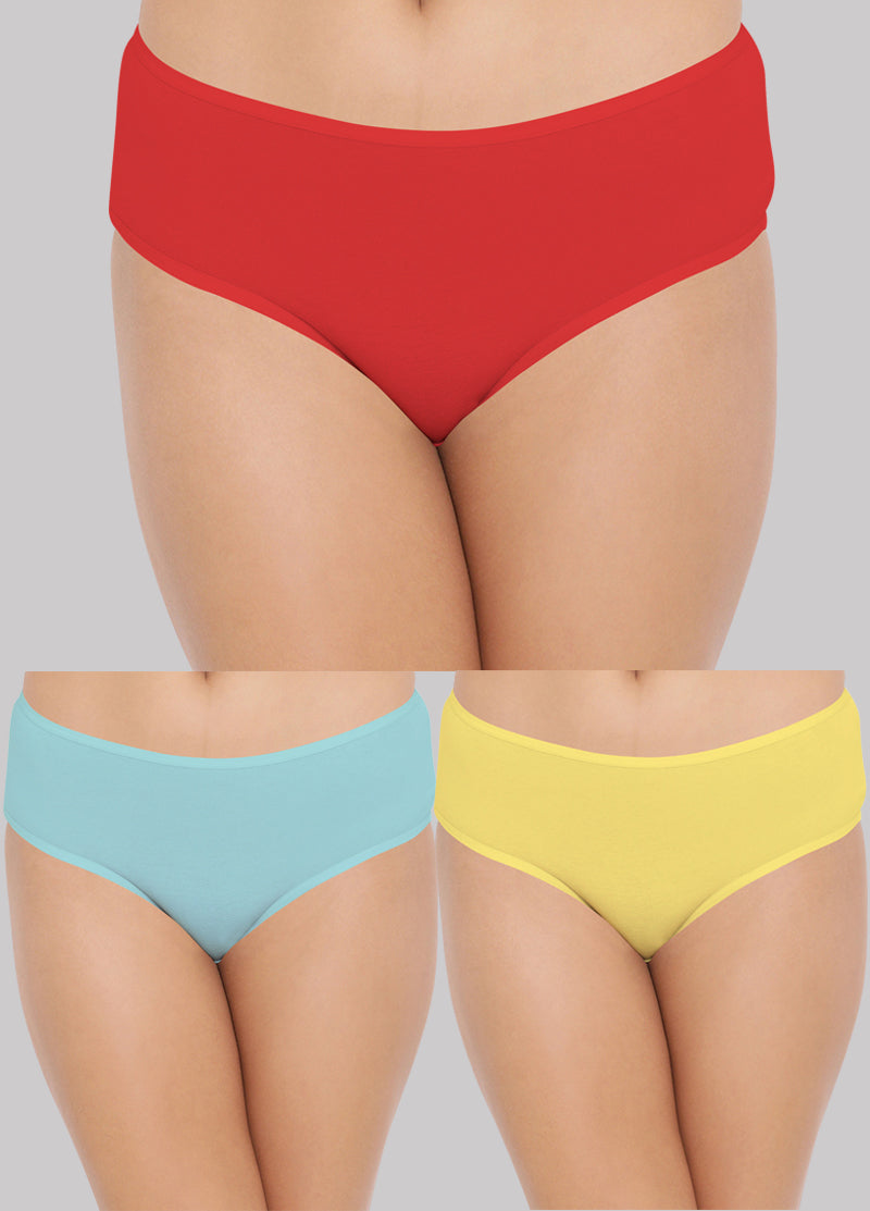 Women MultiColor Solid Combo Panties